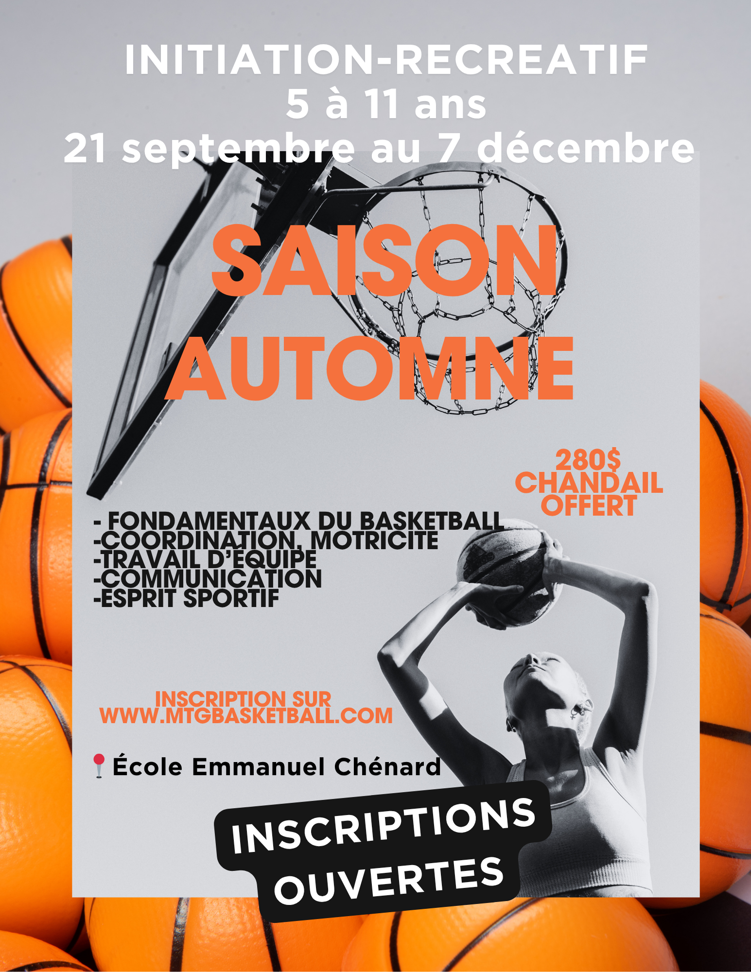 Programme d’Initiation au Basketball – Enfants de 5 à 11 ans